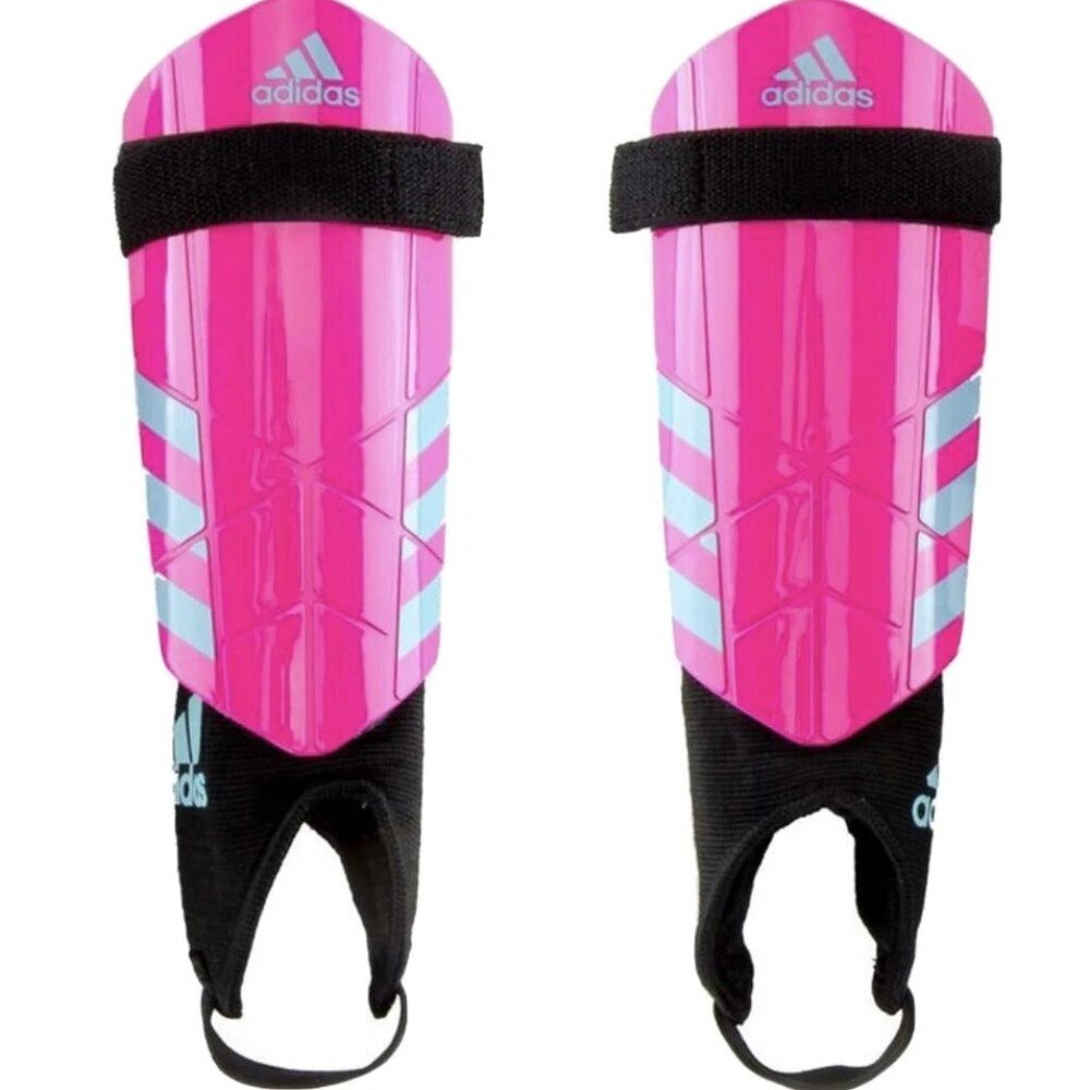 Adidas Ghost Solar Pink/Solar Blue Youth Soccer Shin Guards, Size Large